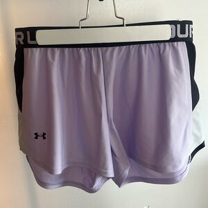 Under Armour Purple, Black, and Gray Athletic Shorts